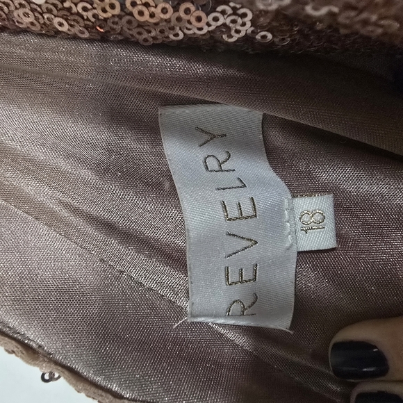 Rose Gold Sequin V-Neck Dress - Picture 12 of 14